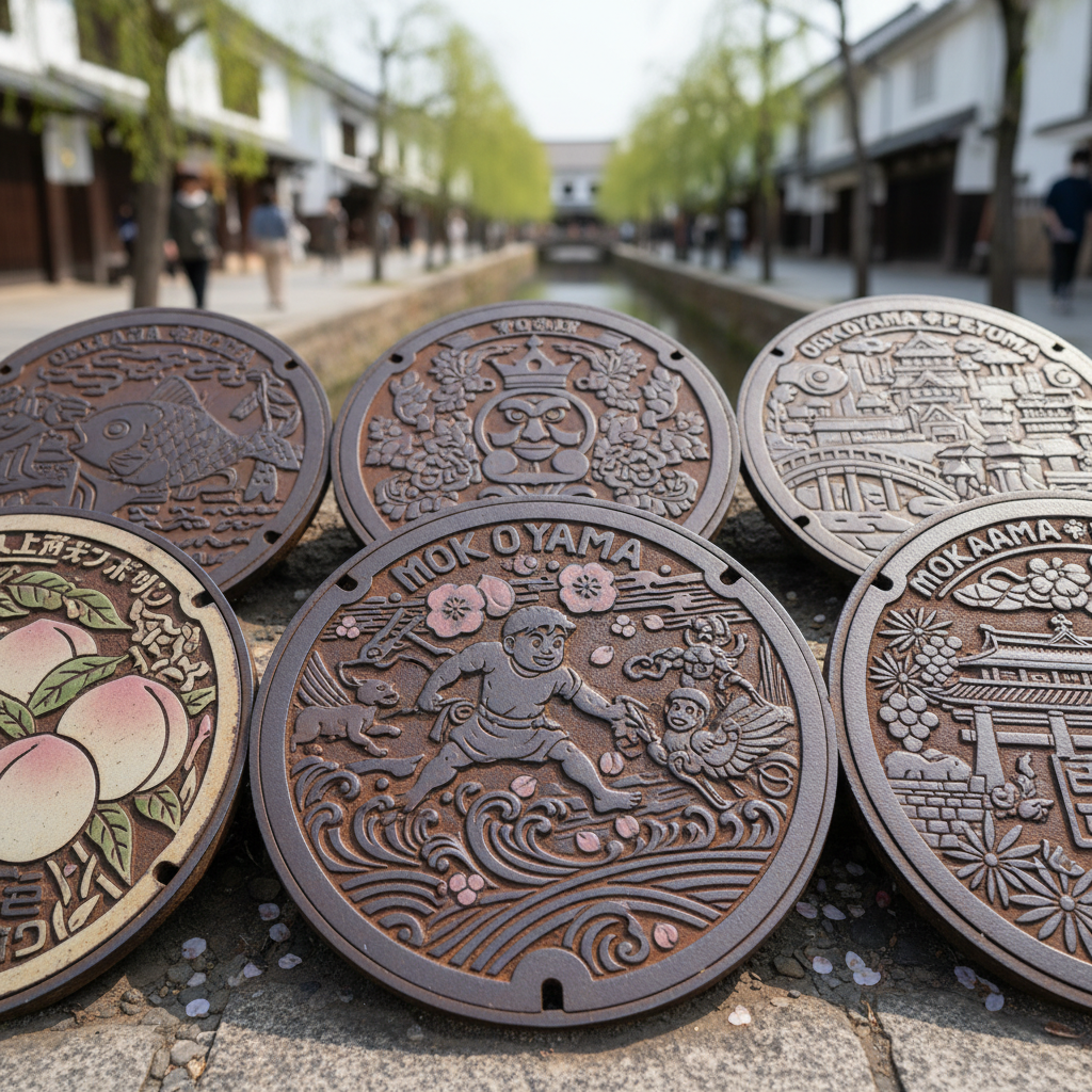 岡山県のマンホール蓋めぐり！桃太郎からご当地デザインまで徹底解説